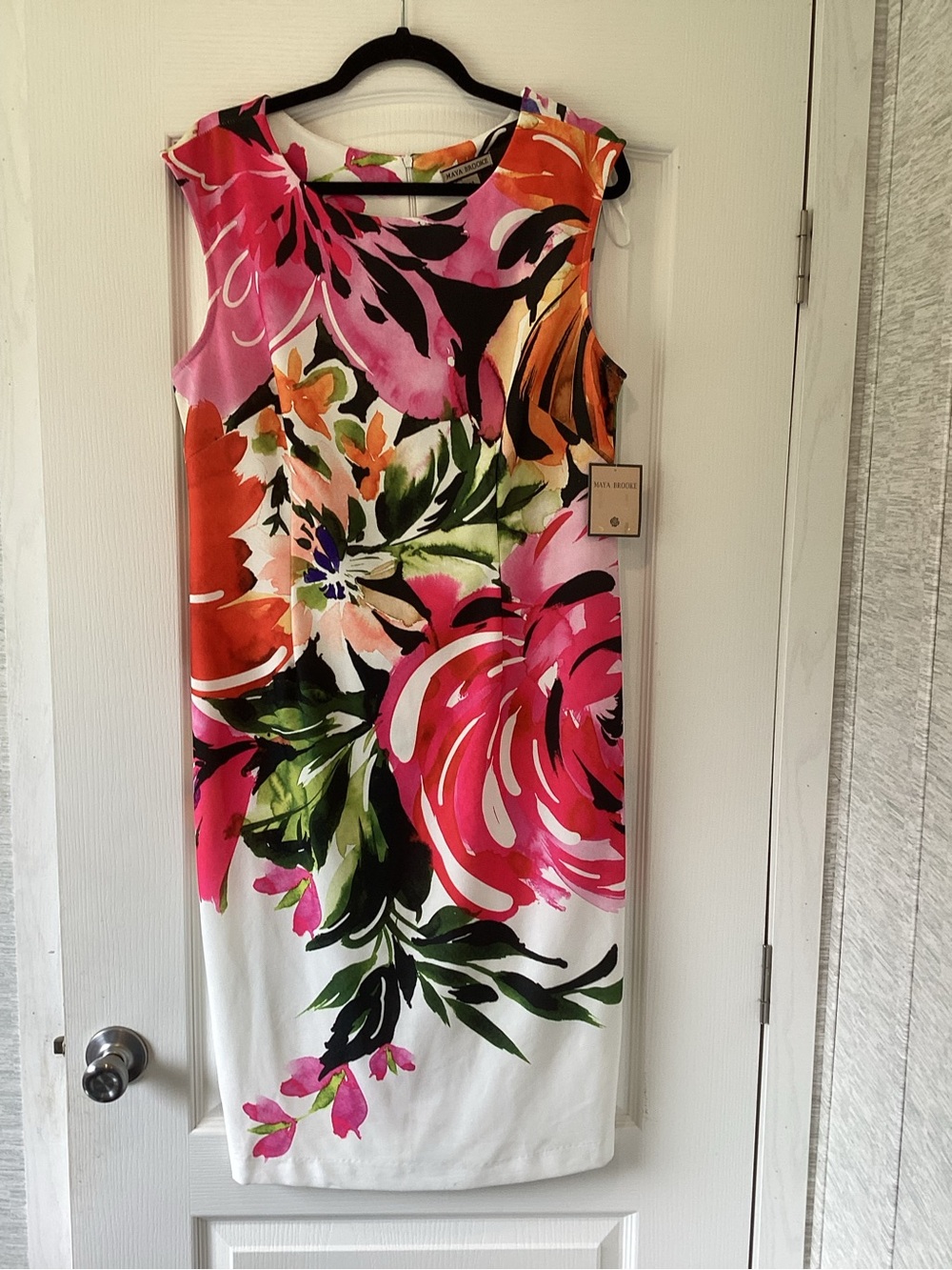 Maya Brooke Sleeveless Floral Midi Dress 14 BNWT